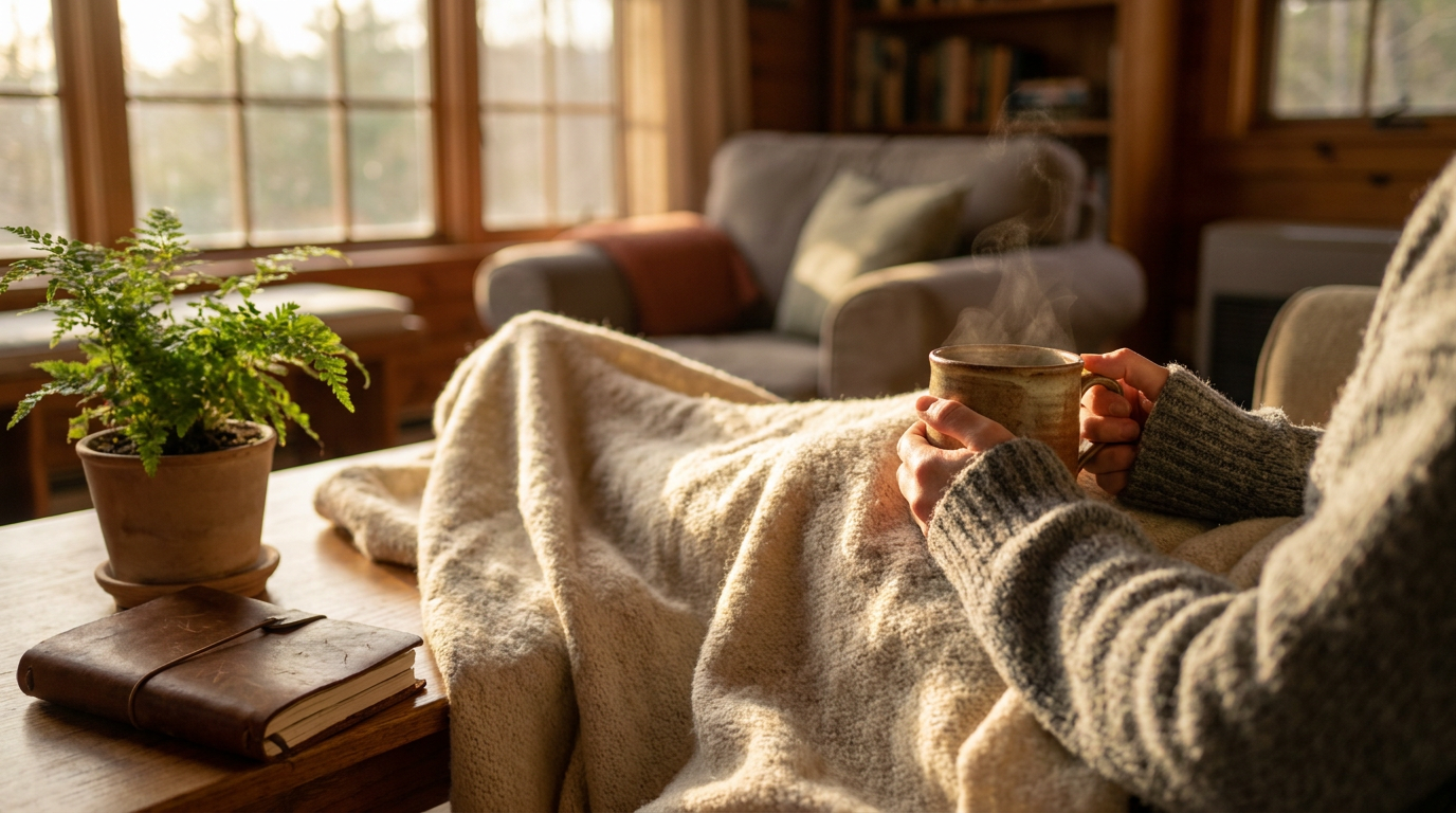 Warm morning light and a mug of tea symbolizing calm recovery from benzodiazepine withdrawal in Canada